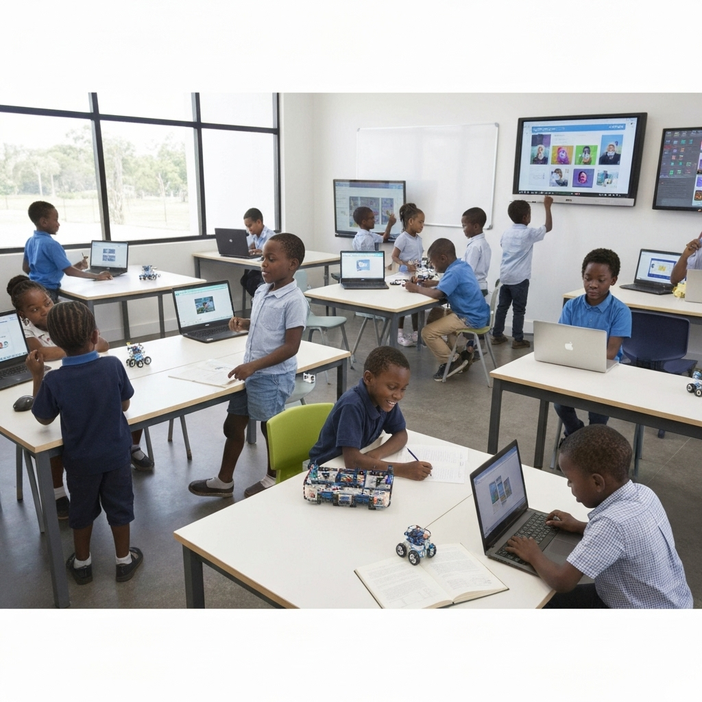 Children learning with technology